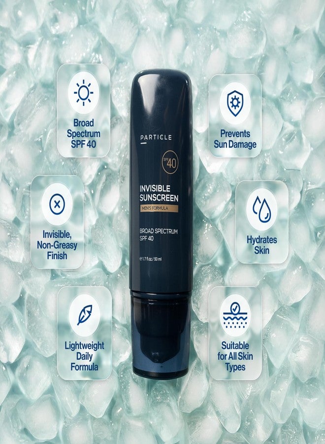 Particle Invisible Sunscreen, Men’s Transparent SPF 40 Sunscreen Lotion with Vitamin E, Daily Skin Care for Men, Lightweight Formula for Sun Protection, Beard Friendly, Non Greasy, 1.7 FL OZ - Image 2